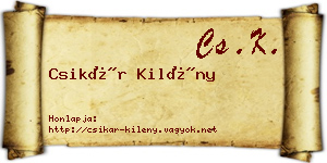 Csikár Kilény névjegykártya